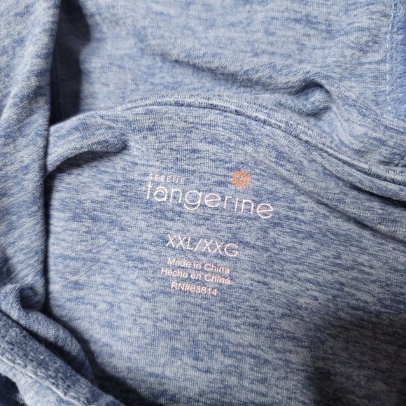 Serene Tangerine Denim Heather Lt Gray Hoodie Sweats Soft Pullover size XXL - Picture 4 of 5